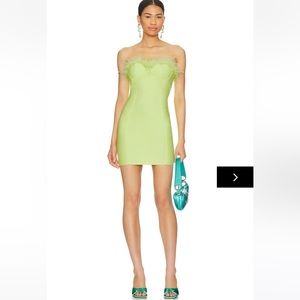 Superdown ramona bustier dress green feather